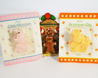 Kid's Avon/Avon Pin/Gingerbread Man/Avon Clips/Scamper Lily/Little Blossom/Avon/Vintage Avon/Little Girls Avon/Christmas Pin/Avon Christmas