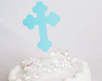 Sparkle Cross Cake Topper for Baptism // Christening // Confirmation // First Communion - 3 1/2 inches