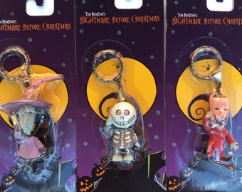 1993 Nightmare Before Christmas Lock, Shock, & Barrel Keychains