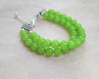 Lime Green Bracelet, Lime Green Jewelry, Lime Jewelry, Gift for Bridesmaids, Gifts for Her, Spring Jewelry, Chunky Bracelet, Its Not Easy