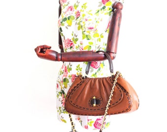Vintage Moschino brown leather handbag