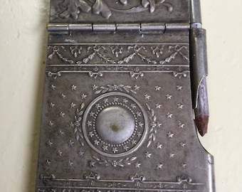 Beautiful Silver Plated Dance Card /Aide Memoire c1900-1920