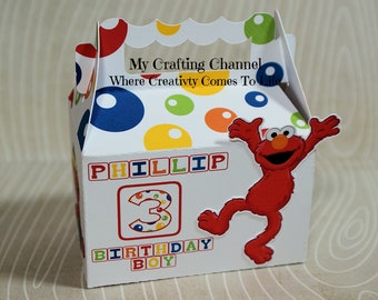 Set of 12 SM Sesame Street Elmo #2 Boy or Girl Birthday Treat Box Sets,Sesame Street,Elmo,Birthday Treat Boxes,Birthday