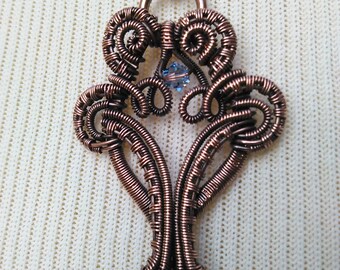 Coiled and Curled Copper Pendant