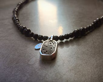Sterling Silver lava rock necklace