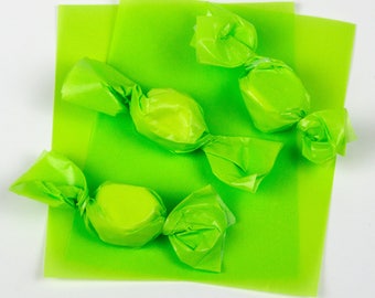 Pistachio Green Caramel Wrappers or Taffy Wrappers, 4" x 5", Package of 100