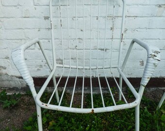 Gartenstuhl vintage art and craft Boheme Hippie retro interior design antik Eisenstuhl Haus Garten orignal shabby midcentury Vintagemöbel