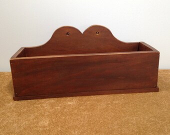 Vintage Wooden Wall Box, Wall Pocket, Rustic Wooden Box, Storage Box, Farmhouse, Cottage Chic Decor