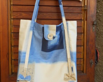 Tote bag, shopping bag, beach bag, handmade fabric bag