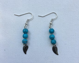 Turquoise Leaf Earrings