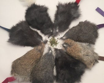 Catnip Filled Rabbit Fur Mouse Shaped Cat Toy Cat size