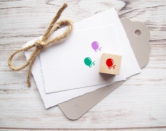 Mini Balloon Rubber Stamp 1/2 inch Happy Birthday Stamp