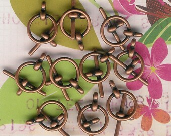 Antique Copper Classic Toggle, 10 Sets, 12mm Copper Toggle, Copper Toggle Clasp, antique Copper Toggle, Bead Source, Julie's Bead Store