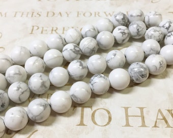 AA quality, Magnesite Beads, Round, 10mm, Full strand