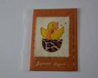 Chicken irish on her nest folding card