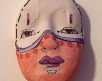 Handmade clay face mask oval jewelry craft supplies handmade cabochon face light weight polymer