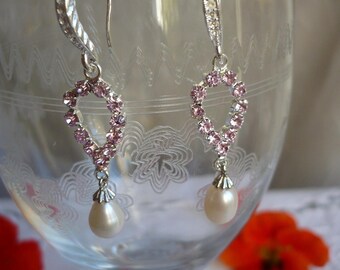 Earrings Crystal and freshwater pearls