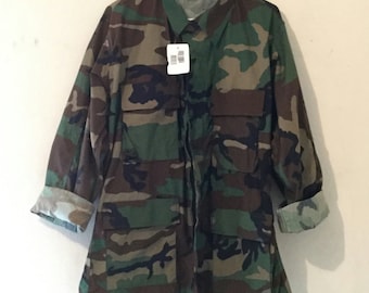 Unisex Camo Army Fatigue Jacket