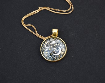 Golden Stars - Hand Drawn Pendant