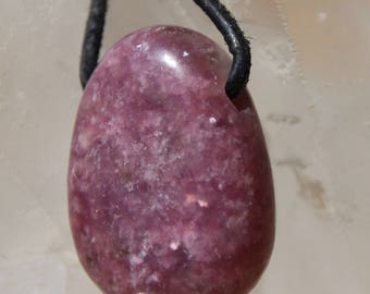 lepidolite stone pendant