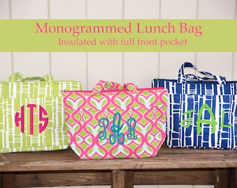 Monogrammed Lunch Bag - Monogram Lunch Box - Kids Lunch Box - Monogram Insulated Lunch Bag - Teacher Gift - Lunch Tote