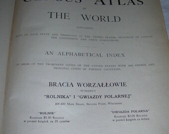 Rand McNally & Co New Census Atlas of the World 1911 Bracia Worzallowie HC Vintage