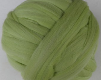 Merino Roving, Wool Roving, Merino Wool Roving, Felting Wool, Spinning Wool, Merino Wool - Chartreuse -8 oz