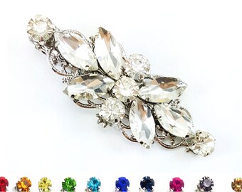 Rhinestone Hair Clip Wedding - Crystal Bridal Hair Clip, Crystal Clear Alligator Clip, Bridal Side Clip, Rhinestone Wedding Hair Accessories
