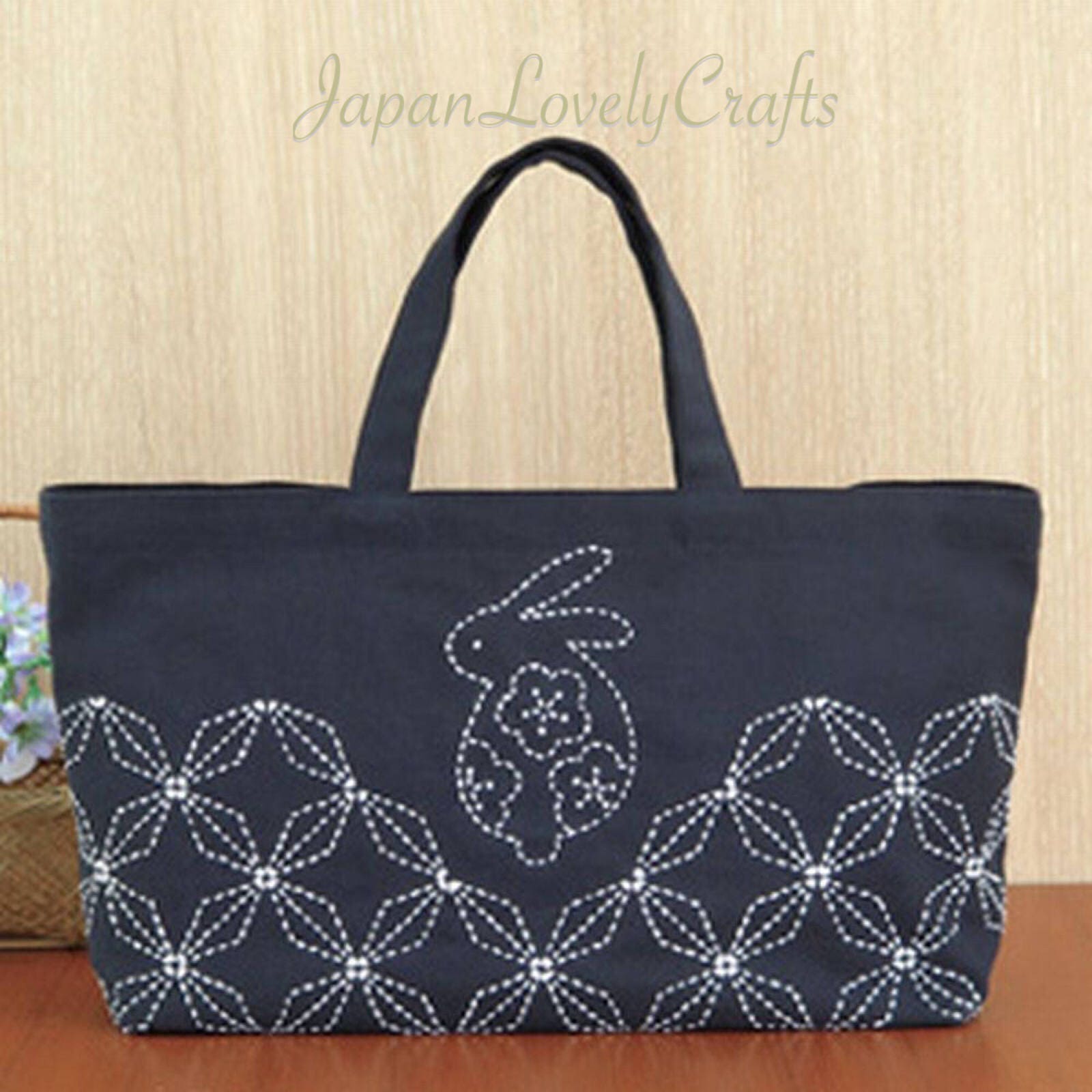 Japanese Sashiko Mini Tote Bag Kit Beginner Chic Traditional