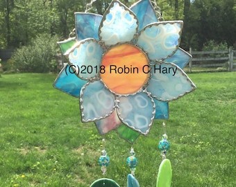 Flower Wind Chime in Stained Glass