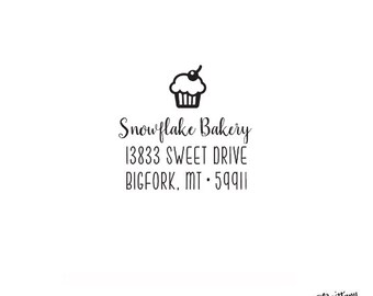 Food Bakery Personalized Custom Return Address Rubber Stamp or Self Inking Cupcake - Home Sweet Home