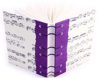Music Journal - handmade by Ruth Bleakley - Purple - 160 Page Unlined Journal