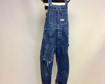 Vintage Raw Bibbed Denim Overalls Med