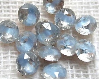 Vintage 12 Clear & Blue Givre Rhinestones 17Ss*4Mm*Glass Loose Stones*W.Germany