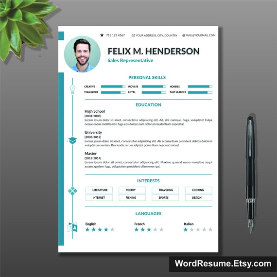 resume template cover letter portfolio modern template modern matching resume portfolio template