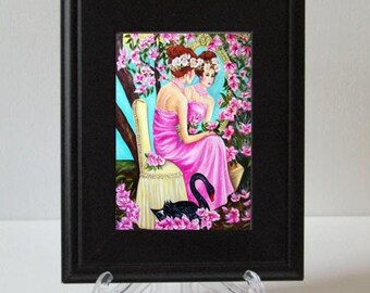 Art Print, Bird Art, Swan Prints, Swans, Small framed print, Birds, Garden Art, Fine Art Print