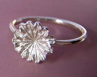 Poppy Flower Ring in Sterling Silver