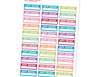 Planner Stickers - Happy Birthday Labels