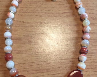 Carnelion gemstone beaded necklace