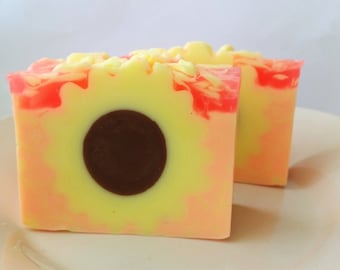 Sunflower Pomegranate Soap, Autumn Soap, Glycerin Soap, Homemade Soap, Handmade soap, Fall Soaps, goat milk soap