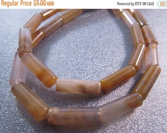 ON SALE 20% OFF Brown Agate Tubes Beads 30pcs