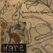 18" x 14" Hooked Rug Pattern Linen Prim Hare