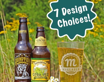 Personalized Etched 16oz Pint Glass