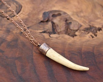 Real antler necklace, electroformed antler, deer antler necklace