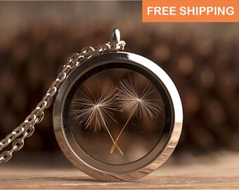 Personalized gift, friendship necklace, best friend gift, best friend necklace, gift for women, dandelion necklace, bridesmaid gift