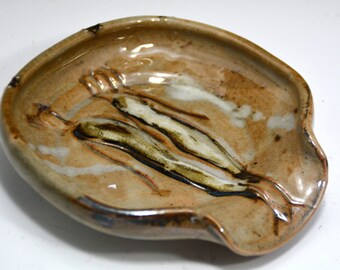 Spoon Rest, Beige Ceramic Spoon Rest, Ceramics, Pottery, Spoon Dish