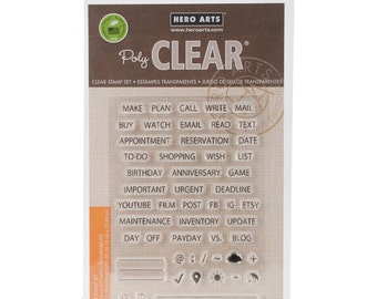 Sale! Hero Arts 4"x6" Clear Stamps - Plan - Planner Stamps/Category Titles/Check List
