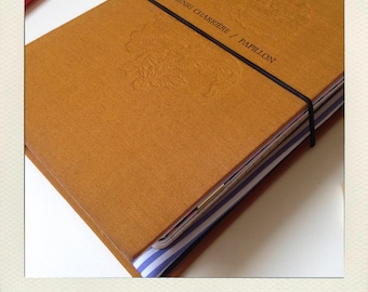 Buldori altered book - yellow ochre Organizer kit + notebooks - traveler notebook - Bullet journal - fauxdori - midori - bujo