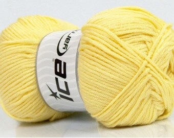 ICE CLEAR YELLOW AKSOFT WOOL 100 G FINGERING 4/5 //50 PINCUSHION