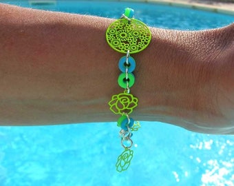 FunSun neon bracelet - green and blue